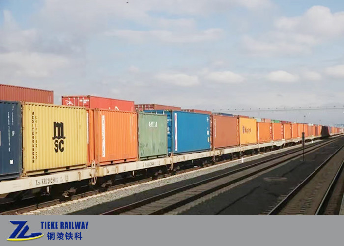 เกวียนรางรถไฟขนาด 1,000 มม. เกวียนแบบแบนจ่ายน้ำหนัก 55 ตัน AAR Air Brake Wagon