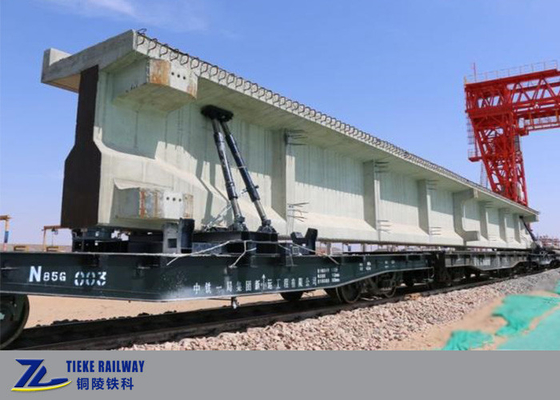 รถขนส่งสินค้ารางแบนบรรทุกคานสะพานคอนกรีตโหลด 85 ตัน 50 กม. / ชม
